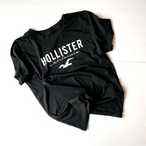 Hollister California Logo Black T Shirt Tee Black Size Small